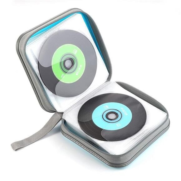 alavisxf xx CD Case, 48 Capacity Hard Plastic DVD Case Portable Zipper - Picture 5 of 7